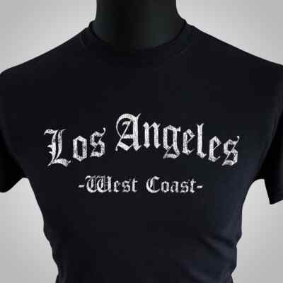 Los Angeles West Coast T-Shirt Hip Hop Rap Musik Kultur Gangster schwarz W