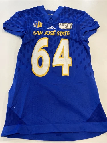 Game Worn Used adidas San Jose State Spartans SJSU Football Jersey 1 XL #64