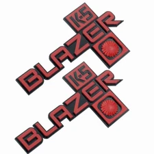 2Pc Fits 1981-1987 Blazer K5 Front Fender Emblem Nameplate Red