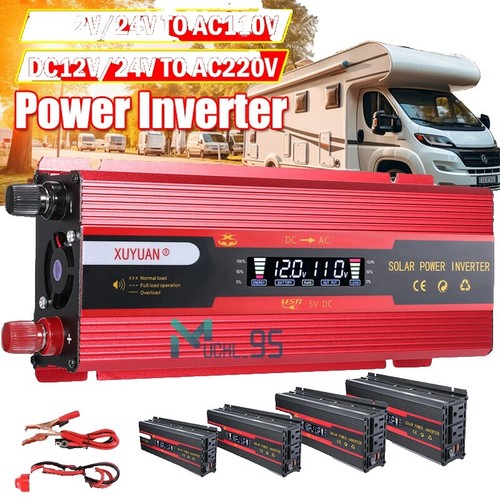 Auto Wechselrichter 200W – 12V Auf 220V, 4 USB (inkl. Type-C), QC3.0, Mit Kühlung & Display