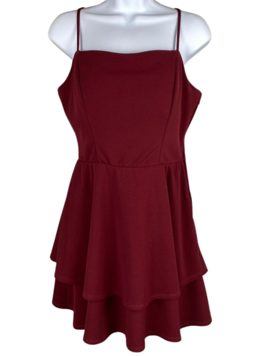 altar'd state large sleeveless dress keyhole back fit and flare square neck  red | eBay