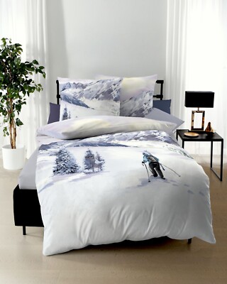 Kaeppel Bettwäsche Fein-Biber Winter Wanderer 135x200 oder 155x220 cm (421)