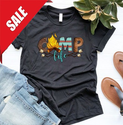 Camp Life Shirt, Happy Camping Shirt, Camping Fire Shirt, Camper Shirt, Natur...