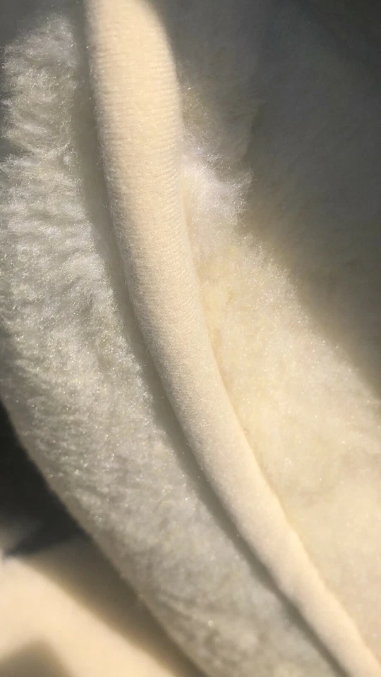 Manta de Lana Oveja Merino Natural Hogar Edredón Acogedor Cálido Talla Queen 86x86 Tiro Foto 4 de 4