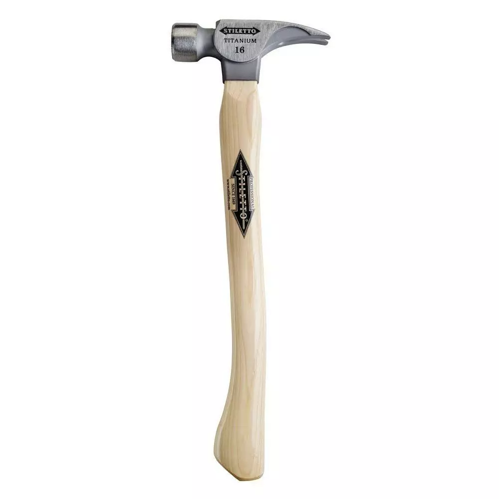 Stiletto Hammer 16 oz. Titanium Milled Face 18 in. Curved Hickory Wood Handle
