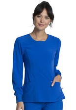 Cherokee Scrubs Women's Long Sleeve V-Neck Top CK781A RYPS Royal Free Ship