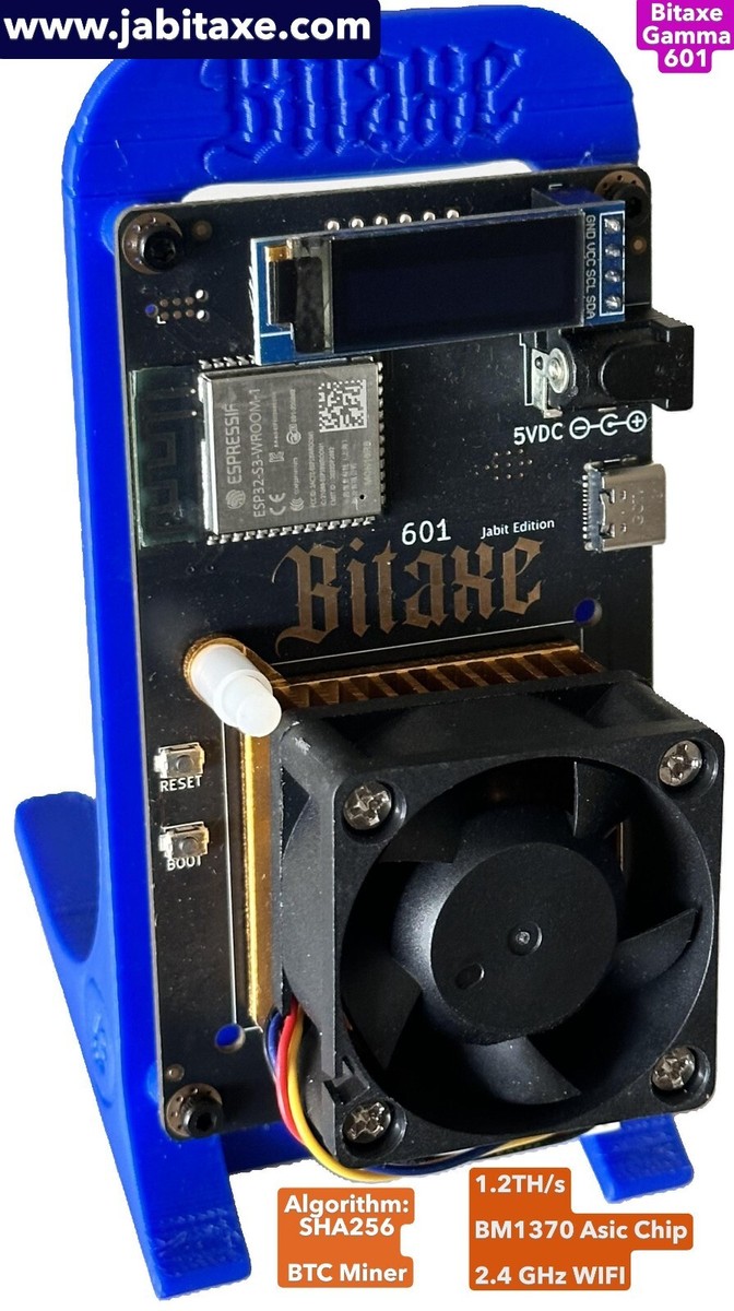 Bitaxe Gamma 601 Solo BTC Miner 1.2TH/s 2.4G WiFi 18W BTC Lottery