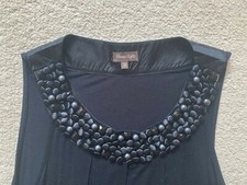 BLACK EVENING FUN PARTY DRESS PHASE EIGHT SIZE 10 KNEE LENGTH BEADED