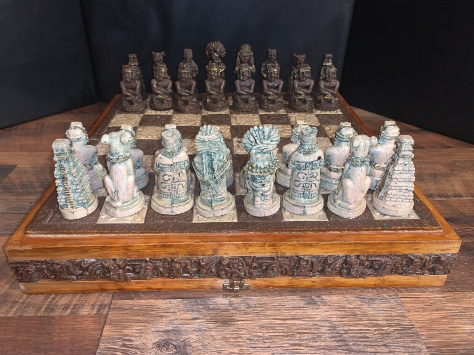 Aztec Chess Set 12.5 X 12.5 Inspired by the 