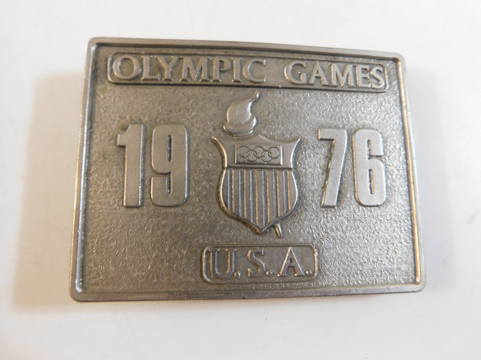 1976 BERGAMOT BRASS WORKS OLYMOIC GAMES USA  BELT BUCKLE NOS
