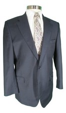 Jos A Bank Signature Platinum Mens Navy Hbone 2 Btn Wool Suit 42R Italy