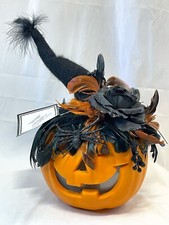 LED Pumpkin Witch Halloween Color Change Spider Hat Tags VGC