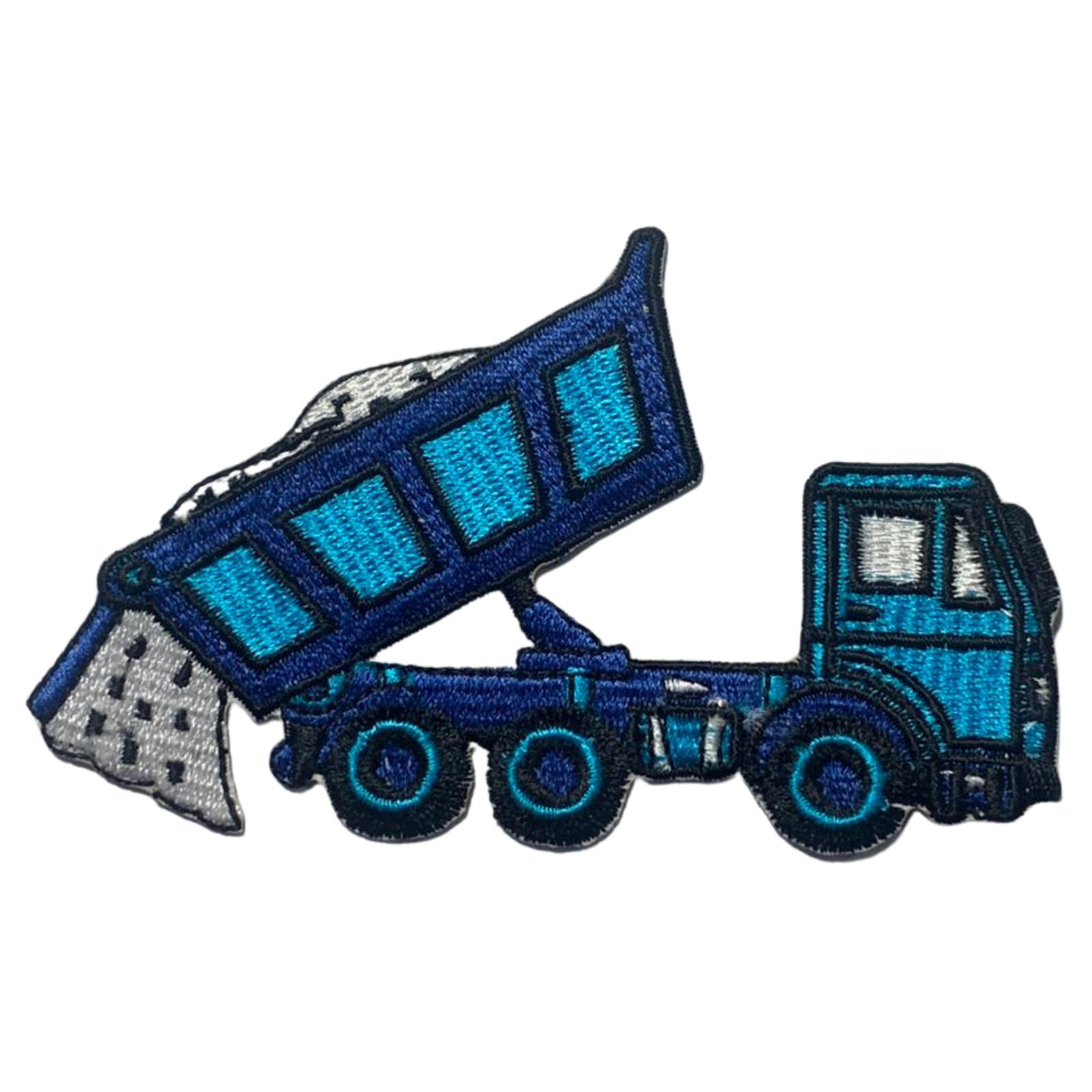 Cute Mud and Sand Unloader Truck Iron On or Sew On Embroidered Patch