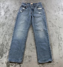 Levi's 501 90s Jeans Womens 27x30 Blue High Rise Relaxed Straight Distressed