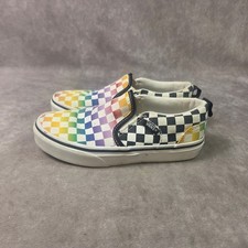 Vans Kids Classic Slip-On Rainbow Checkerboard Sneakers US Missy 1.0 S1244