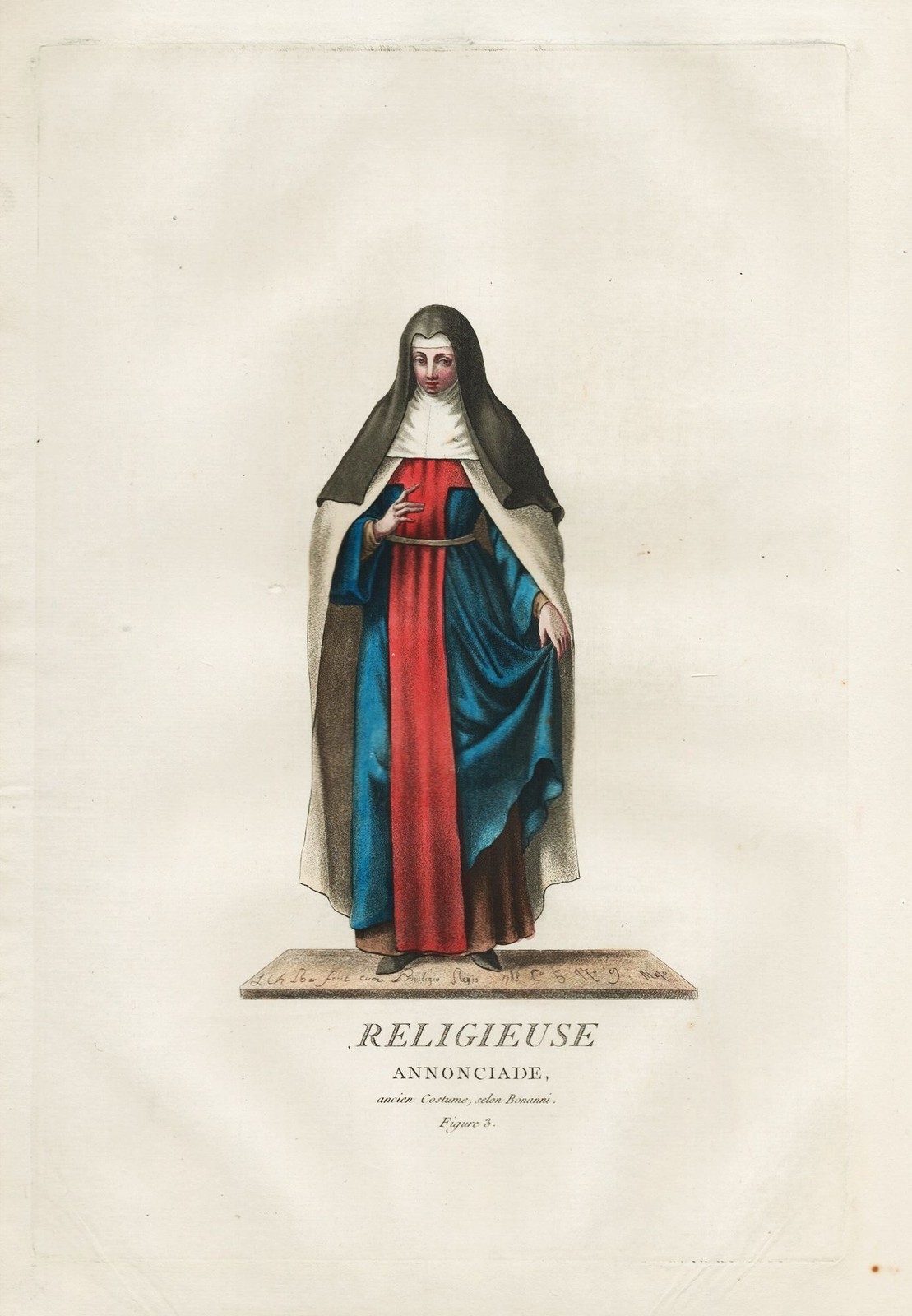 Orden De La Anunciación Virgen María Anunciantes Disfraz Acuarela 1788