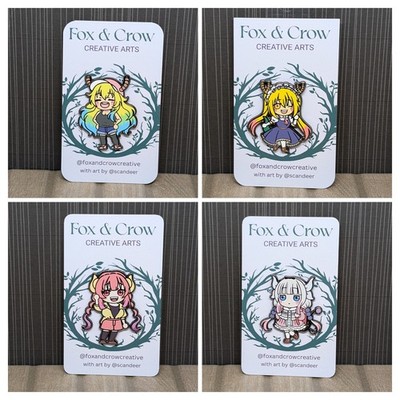 Miss Kobayashi s Dragon Maid   4-Pin Set   Kanna, Ilulu, Tohru & Lucoa