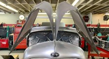 1932 Ford Hood Prop Allows Opening Both Sides At Once Show Polished Stainless