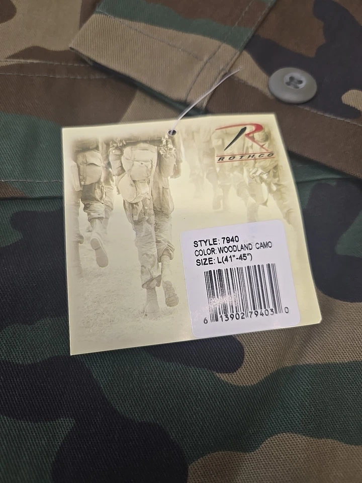 Not Salty Rothco Military BDU Shirt Tactical Uniform Camo Army Coat Jacket #DK36 - Image 2 of 2