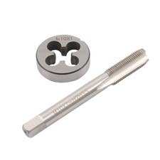 M10 x 1 Metric Tap & Die Set Machine Thread Tap and Round Die Right Hand HSS