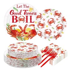 200Pcs Red Crab Boil Beach Party Decorations, Serves 50
