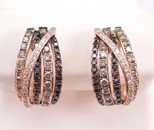 2Ct Round Cut Lab-Created Diamond Huggie Hoop Earrings In 14K Rose Gold Plated
