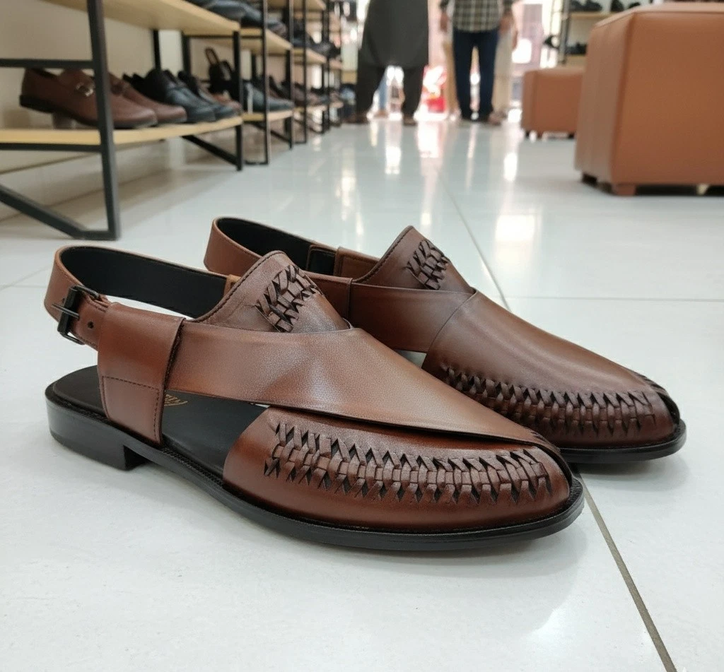 Leather Sandals Handmade Closed Toe Men's Genuine Leather Sandal Outdoor Shoes