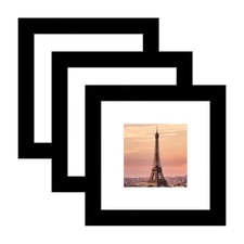 YESKAY 6x6 Black Picture Frame 3-Pack for 4x4 Photos Wall Mount Display