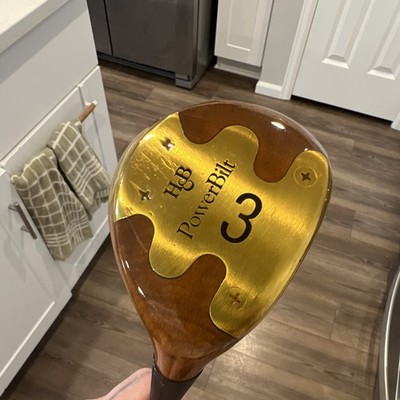 PowerBilt H&B 3-Wood Fairway Wood Golf Club RH Brown/Gold Wood Head