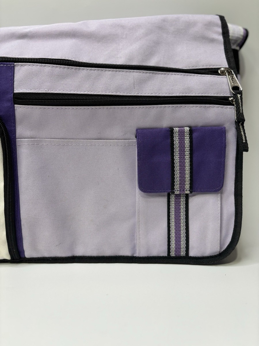VTG 90s Y2K Mudd Laptop Messenger Bag Bookbag Purse Black Purple