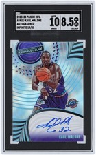 Karl Malone Jazz Signed 2023-24 Panini Revolution #A-KUJ #19/25 SGC 8.5/10 Card