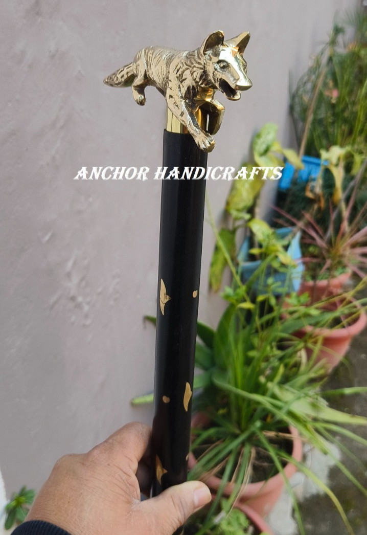 Collectable Handmade Solid Brass FOX handle Black… - image 8
