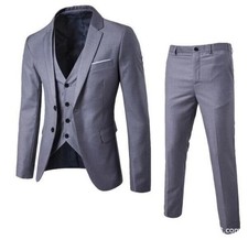 Mens Suit Slim 3-Piece Suit Blazer Business Wedding Party Jacket Vest Pants Hot