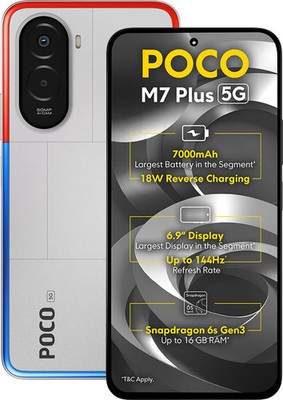 POCO M7 Plus 5G (Silver, 128GB 4GB RAM) Snapdragon 6s Gen 3 5G Global Version