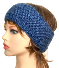 Blue Headband Ear Warmer New Hand Knitted Outdoor Fashion Unisex Women Men