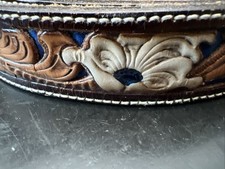 Vintage 5 Tone Belt Over 30 Years Old Tony Lama Made In USA Well Tooled Mild Use
