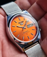 Vintage Seiko 5 Sports Orange Dial 7009A Automatic Refurbished 38mm
