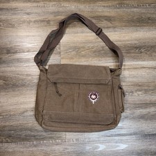 Brown Coffee-Themed Cotton Canvas Messenger B...