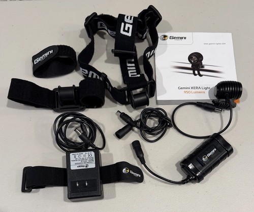 Gemini XERA Bike ski Sports Light Kit - 950 Lumens Headlamp Battery Pack Mounts
