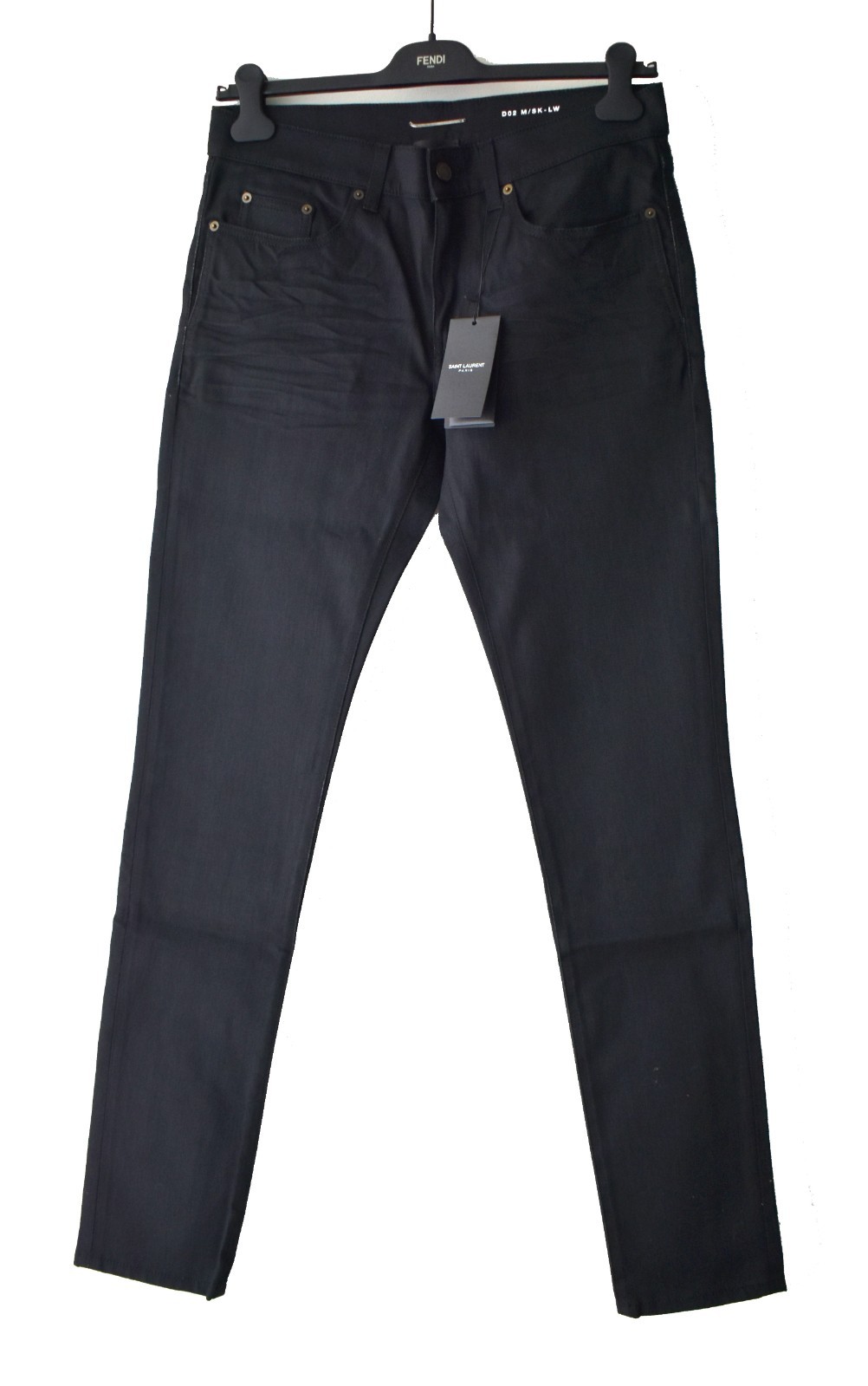 Jeans Saint Laurent D02 M SK LW nero slim fit denim leggero taglia 32 £625