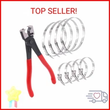 Wokape 9Pcs Hose Clamp Pliers with CV Boot Clamp Kit, Small and Large Stainless