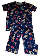 Naruto Anime Youth Pajama Set Navy Short Sleeve Shirt Pants Preowned