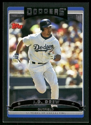 J.D. Drew Los Angeles Dodgers 2006 Topps Black #510 SN /55