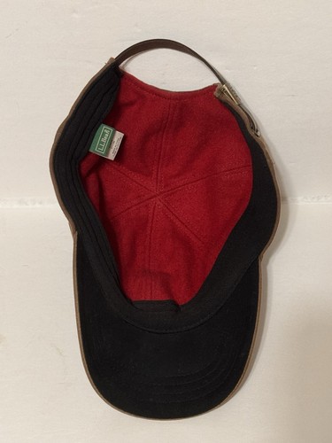 Vintage LL Bean Suede Baseball Hat Cap Leather Brown Adult OSFA 1980s USA - Picture 6 of 9