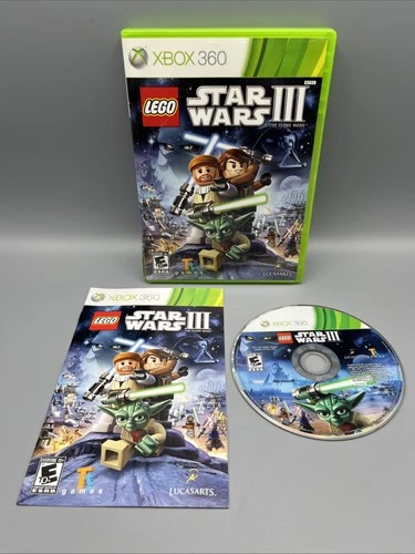 LEGO Star Wars 3 III The Clone Wars (Xbox 360 2011) CIB Complete in Box w Manual