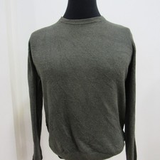 M S Mens 100  Cotton Crew Neck Jumper Green Chest 46/48 UK Size L REF Y02110 