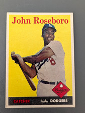 1958 TOPPS JOHN ROSEBORO RC  #42 EXMNT+ GRAY BACK