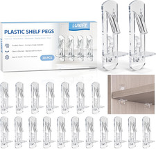 20 PCS Locking Shelf Pegs 5Mm 3/4" Plastic Clear Shelf Pins  Pegs for Kitchen C
