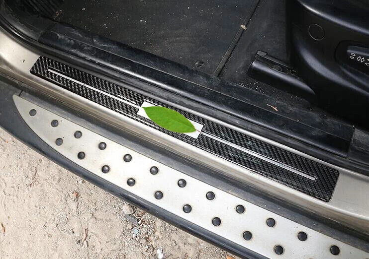 Protector de cubierta de placa de desgaste de umbral de puerta de fibra de carbono real apto para BMW X3 2006-2010 Foto 4 de 4