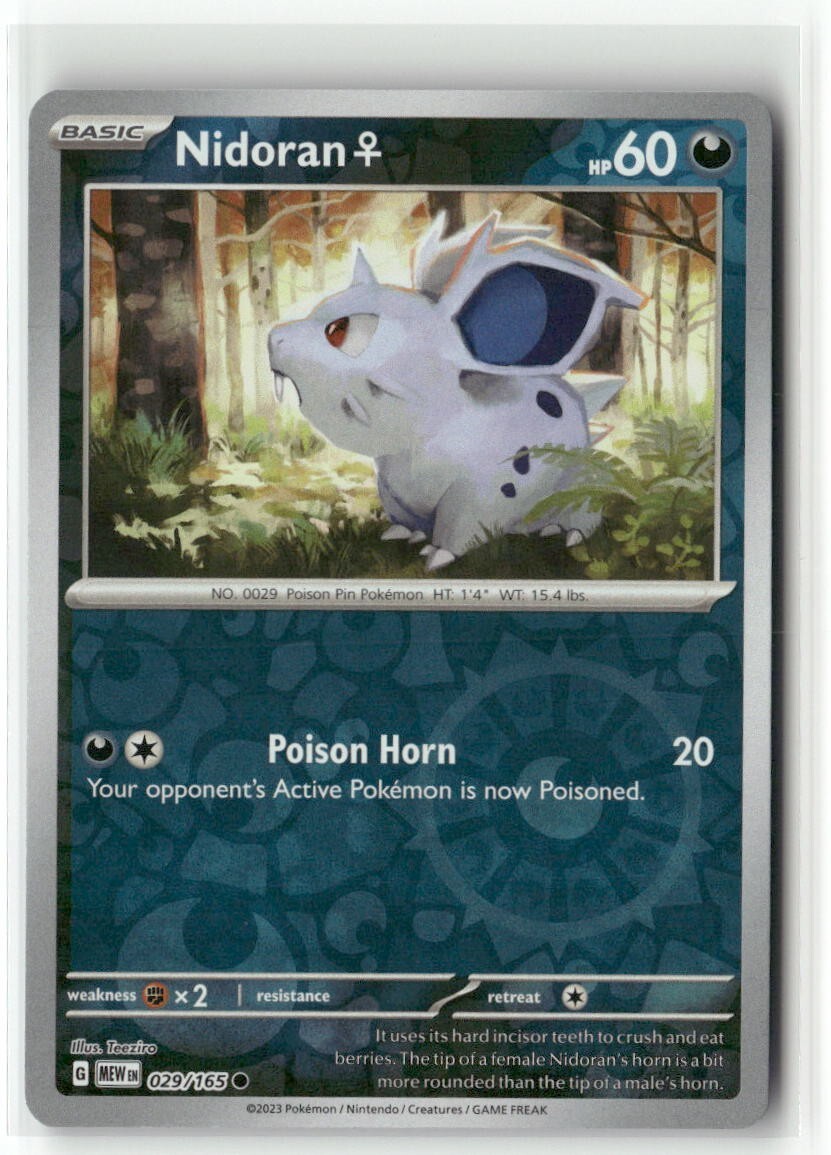 Nidoran F 029/165 Reverse Holo - Scarlet & Violet 151 - Pokemon TCG NM